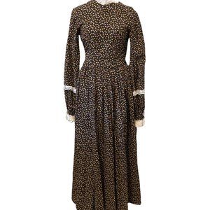 THE LAURA: 1970s Seersucker Prairie Dress
